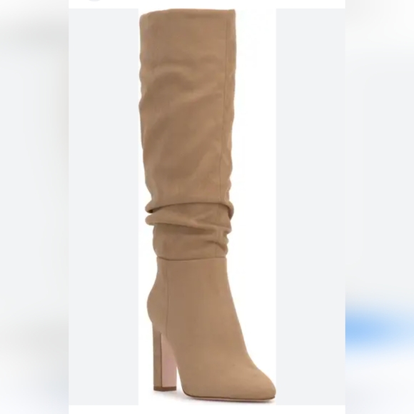 Jessica Simpson Shoes - Jessica Simpson Tan Heeled Boots with Knee High Slouchy Design